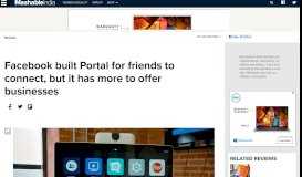 
							         Facebook built Portal for friends to connect, but it has more ... - Mashable								  
							    
