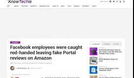 
							         Facebook employees were caught leaving fake Portal reviews on ...								  
							    