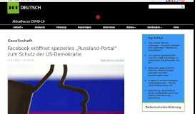 
							         Facebook eröffnet spezielles „Russland-Portal“ zum ... - RT Deutsch								  
							    