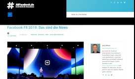 
							         Facebook F8 2019: Das sind die News - allfacebook.de								  
							    
