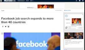 
							         Facebook job search tool expands beyond US and Canada to 40 ...								  
							    