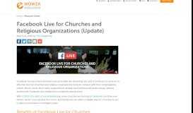 
							         Facebook Live for Churches and Religious Organizations - Wowza								  
							    