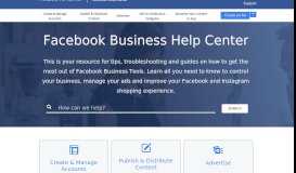 
							         Facebook Media & Publisher Help Center: Help, Support and ...								  
							    