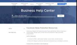 
							         Facebook News Publisher Resources | Facebook Media and ...								  
							    