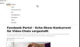 
							         Facebook Portal – Echo-Show-Konkurrent für Video-Chats vorgestellt								  
							    