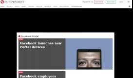 
							         Facebook Portal - latest news, breaking stories and comment - The ...								  
							    