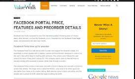 
							         Facebook Portal price, features and preorder details - ValueWalk								  
							    