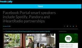 
							         Facebook Portal smart speakers include Spotify, Pandora and ...								  
							    