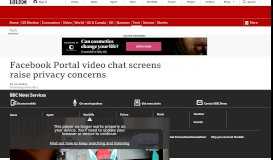 
							         Facebook Portal video chat screens raise privacy concerns - BBC News								  
							    