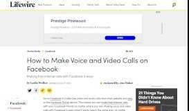 
							         Facebook Voice and Video Calling Guide - Lifewire								  
							    