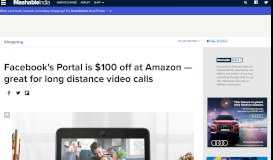 
							         Facebook's Portal is $100 off at Amazon — great for long distance ...								  
							    