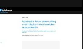 
							         Facebook's Portal video-calling smart display is now ... - Digital Trends								  
							    