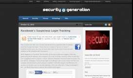 
							         Facebook's Suspicious Login Tracking | Security Generation								  
							    