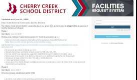 
							         Facilities Scheduler Ver 4 for Cherry Creek								  
							    