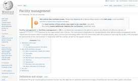 
							         Facility management - Wikipedia								  
							    