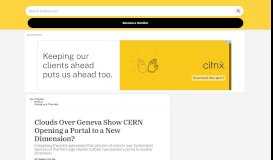 
							         FACT CHECK: Clouds Over Geneva Show CERN Opening a Portal ...								  
							    