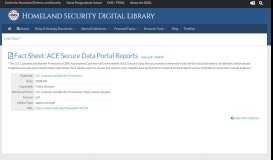 
							         Fact Sheet: ACE Secure Data Portal Reports								  
							    