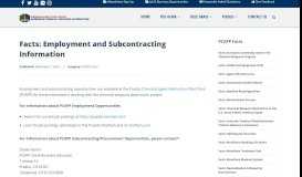 
							         Facts: Employment and Subcontracting Information | Program ...								  
							    