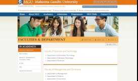 
							         Faculties & Department - MG University - Education for all								  
							    