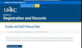 
							         Faculty and instructor Pathway help - University of Missouri - Kansas City								  
							    