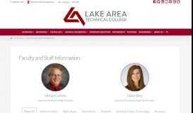 
							         Faculty and Staff Information - Lake Area Technical Institute								  
							    