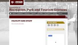 
							         Faculty and Staff - Recreation Park and Tourism Sciences - RPTS TAMU								  
							    