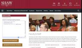 
							         Faculty and Staff | Shaw University								  
							    