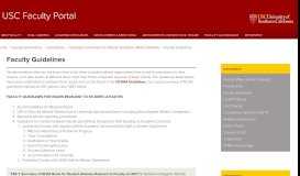 
							         Faculty Guidelines | USC Faculty Portal								  
							    