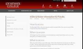 
							         Faculty Information for WebAdvisor - Los Medanos College								  
							    