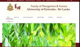 
							         Faculty of Management & Finance - University of Colombo								  
							    
