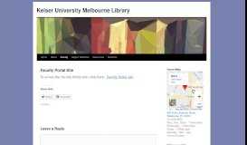 
							         Faculty Portal Site | Keiser University Melbourne Library								  
							    