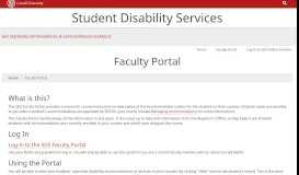 
							         Faculty Portal | Student Disability Services								  
							    