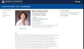 
							         Faculty Profile: Mary Ellen Curtin - American University								  
							    
