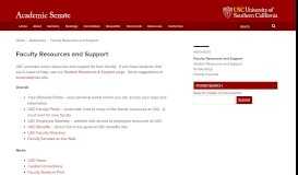 
							         Faculty Resources and Support | Academic Senate | USC								  
							    