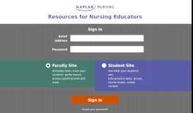 
							         Faculty Sign In – Kaplan Nursing								  
							    