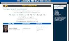
							         Faculty & Staff Directory :: Human ... - Arkansas Northeastern College								  
							    