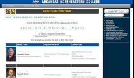 
							         Faculty & Staff Directory :: The ... - Arkansas Northeastern College								  
							    