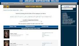 
							         Faculty & Staff Directory :: TRiO - Arkansas Northeastern College								  
							    
