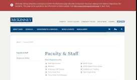 
							         Faculty & Staff | McKinney ISD								  
							    