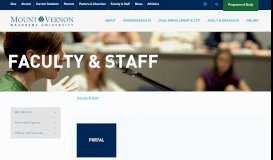 
							         Faculty & Staff - Mount Vernon Nazarene University								  
							    