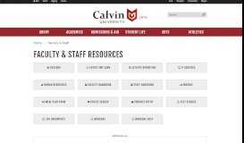 
							         Faculty & Staff Resources | Calvin College								  
							    