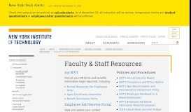
							         Faculty & Staff Resources | Human Resources | NYIT								  
							    