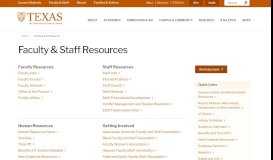 
							         Faculty & Staff Resources | The University of Texas at Austin								  
							    
