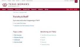 
							         Faculty & Staff - - Texas Woman's University								  
							    