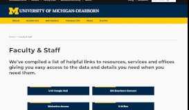 
							         Faculty & Staff - University of Michigan-Dearborn								  
							    