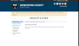 
							         Faculty & Staff - Worcester County Public Schools								  
							    