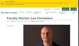 
							         Faculty Stories: Lou Christakes - College of DuPage								  
							    