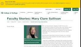 
							         Faculty Stories: Mary Clare Sullivan - College of DuPage								  
							    