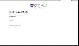
							         Faculty Support Portal - College of the Holy Cross								  
							    