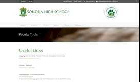 
							         Faculty Tools | Sonora High School - Sonora Union High School District								  
							    
